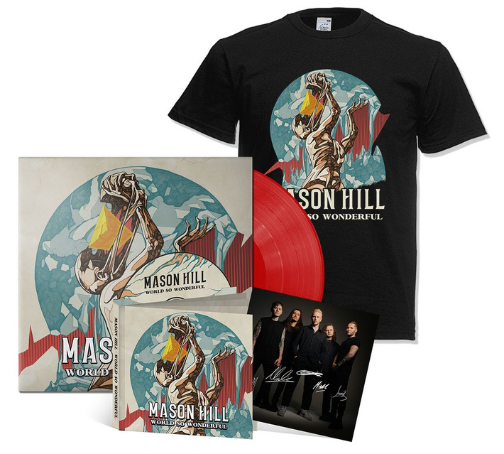 Mason Hill 'World So Wonderful' Red Vinyl, CD & (Black) T-Shirt Bundle with SIGNED CARD