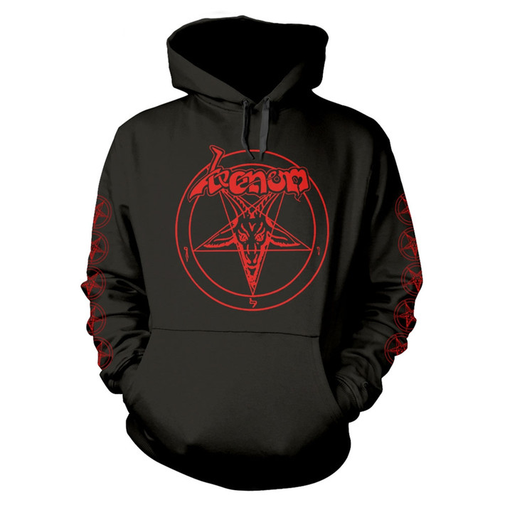 Venom 'Baphomet Pentagram Red' (Black) Pull Over Hoodie