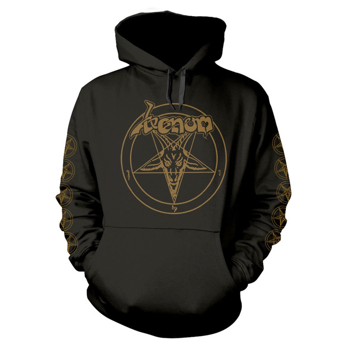 Venom 'Baphomet Pentagram Gold' (Black) Pull Over Hoodie