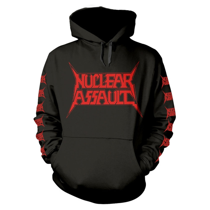 Nuclear Assault 'Handle With Care' (Black) Pull Over Hoodie Front