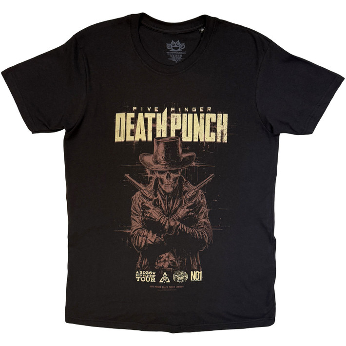 Five Finger Death Punch 'Crossed Pistols Shadow' (Black) T-Shirt
