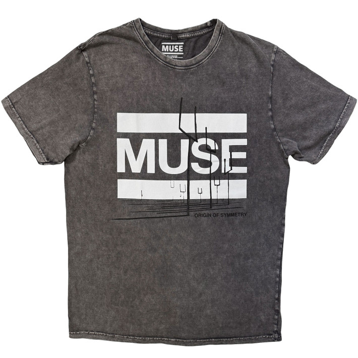 Muse 'Origin Of Symmetry' (Charcoal Grey) Stone Wash Limited Edition T-Shirt