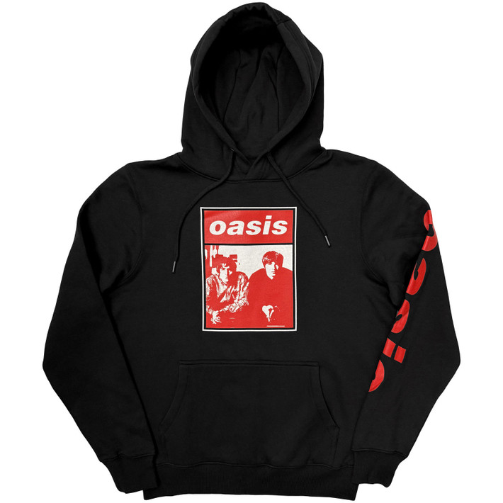Oasis 'Wonderwall Two Colour Photo' (Black) Ex-Tour Pull Over Hoodie