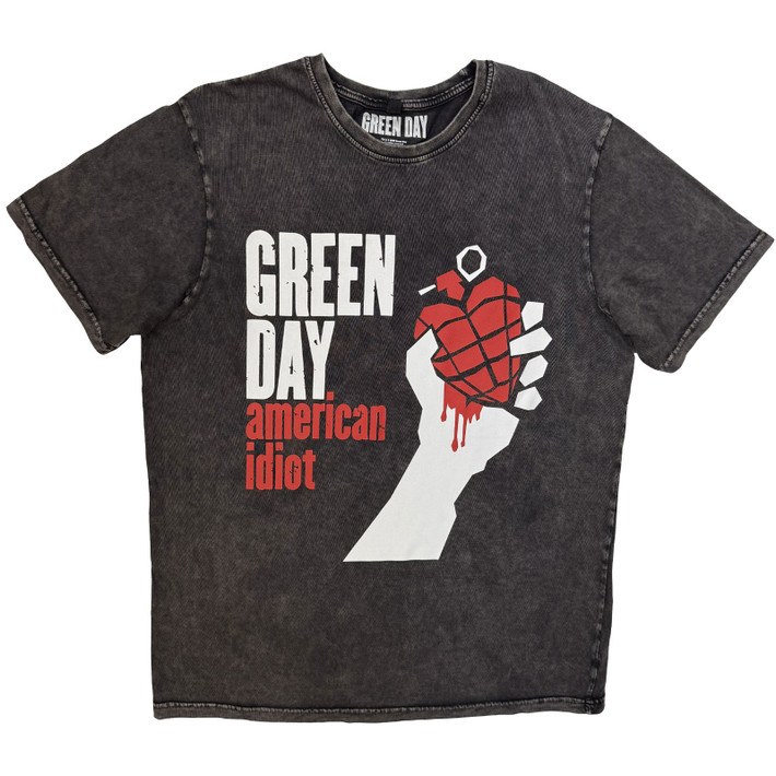 Green Day 'American Idiot' (Charcoal Grey) Stone Wash Limited Edition T-Shirt