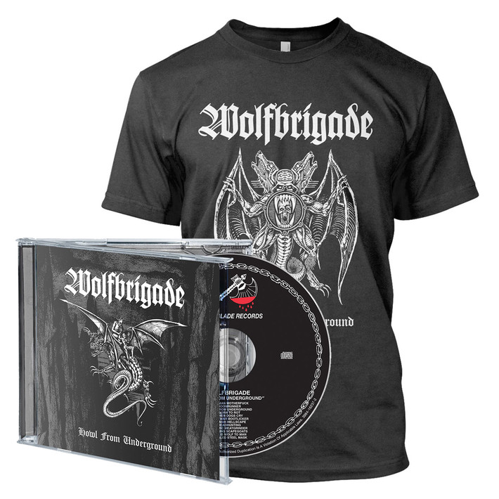 Wolfbrigade 'Howl From Underground' CD Jewel Case & T-Shirt Bundle