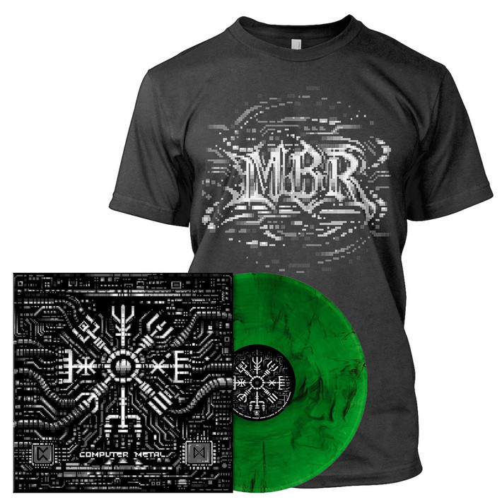 Master Boot Record 'Computer Metal' Terminal Green Smoke Vinyl & T-Shirt Bundle
