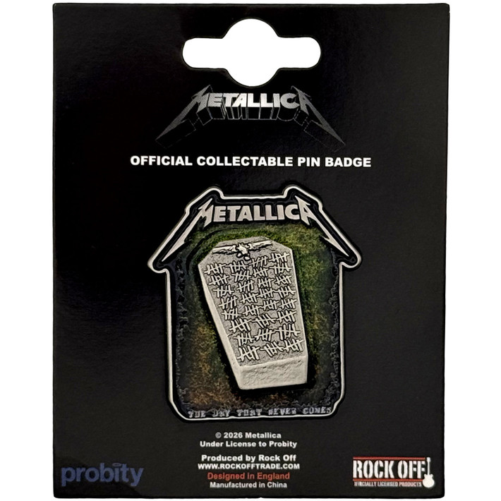 Metallica 'Never Die Tombstone' Pin Badge