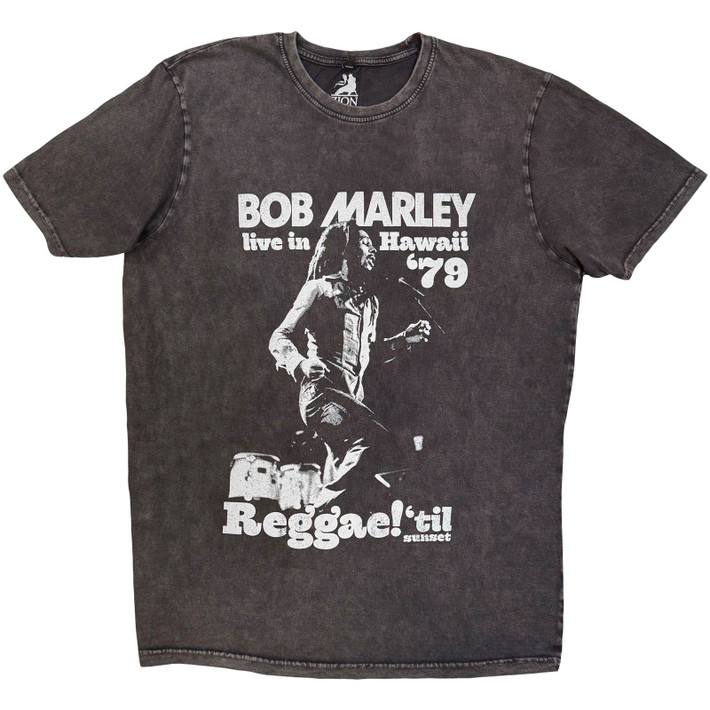 Bob Marley 'Hawaii' (Charcoal Grey) Stone Wash Limited Edition T-Shirt