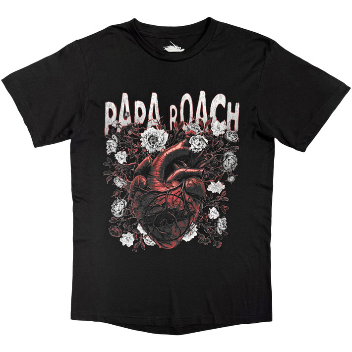 Papa Roach 'Heart Flower' (Black) T-Shirt