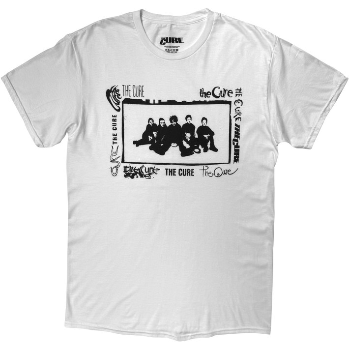 The Cure 'Mono Group Photo' (White) T-Shirt