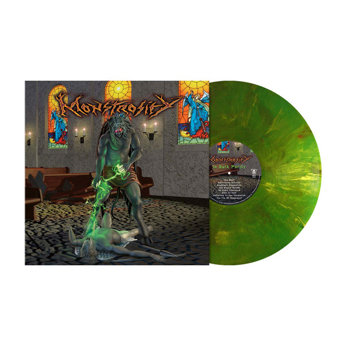 PRE-ORDER - Monstrosity 'In Dark Purity' LP Metallic Green Red Marbled Vinyl - RELEASE DATE 13th November 2026