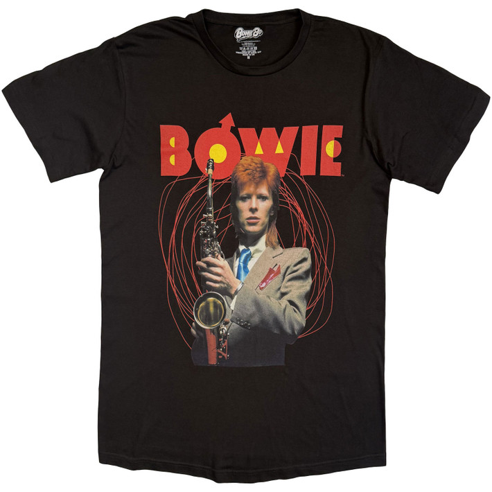 David Bowie 'Saxophone' (Black) T-Shirt