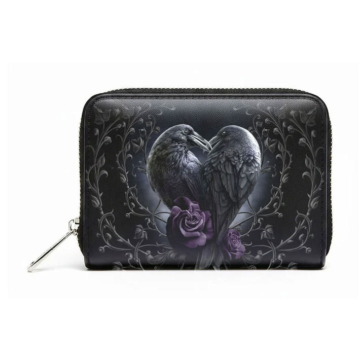 Spiral 'Raven Heart' Spiral Zip Top Purse