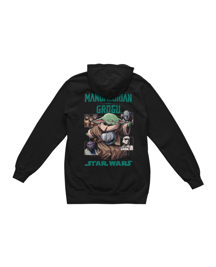 The Mandalorian 'Grogu Squares BP' (Black) Pull Over Hoodie