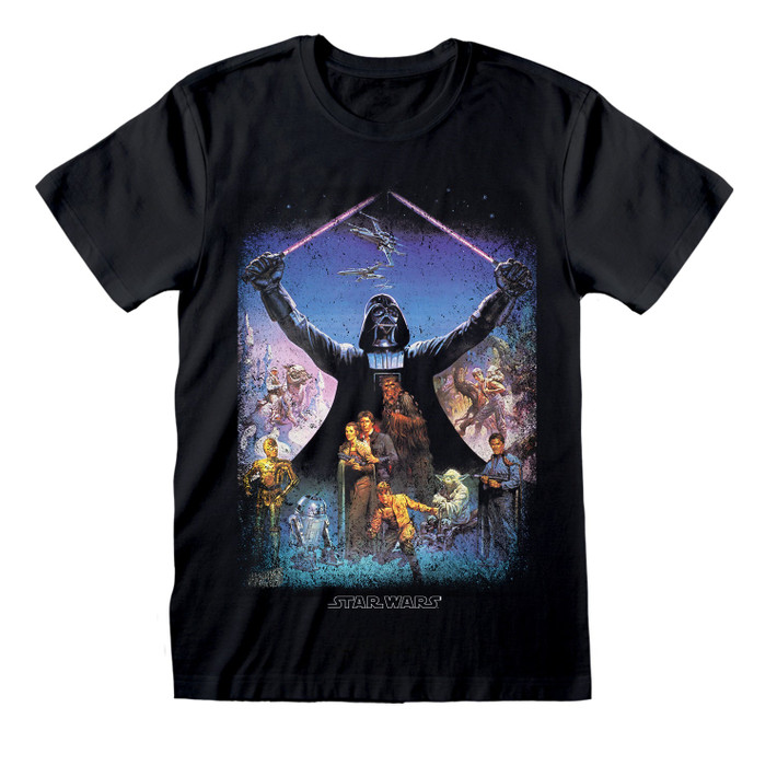 Star Wars 'Darth Vader Light Saber Poster' (Black) T-Shirt