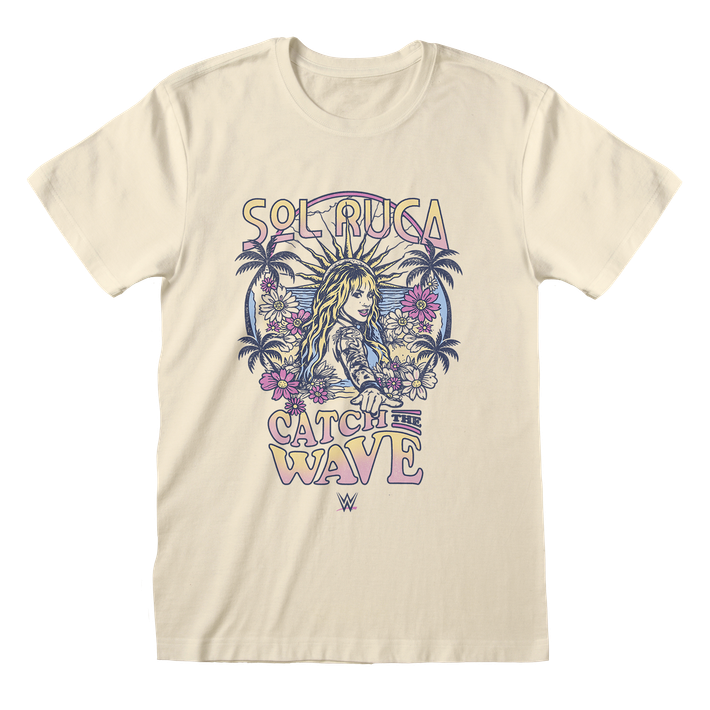 WWE 'Sol Ruca Catch The Wave' (Ecru) T-Shirt