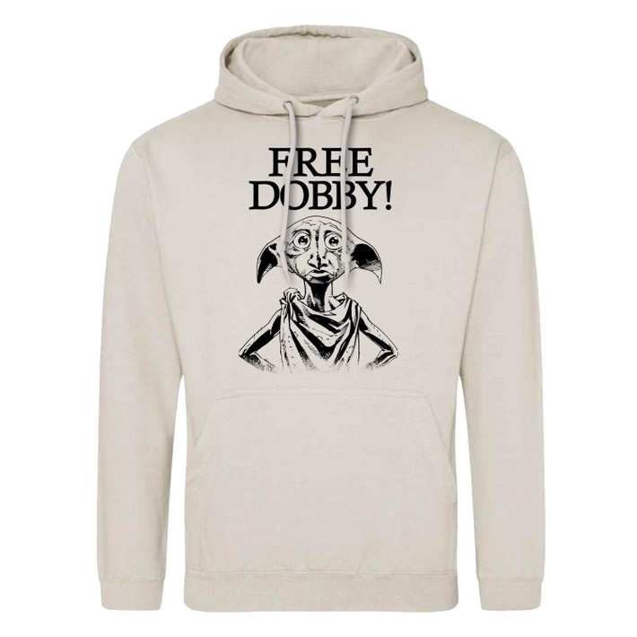 Harry Potter 'Free Dobby' (Ecru) Pull Over Hoodie
