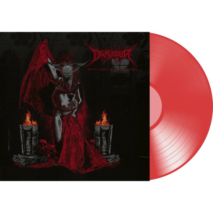 Devastator 'Baptized In Blasphemy' LP Transparent Red Vinyl