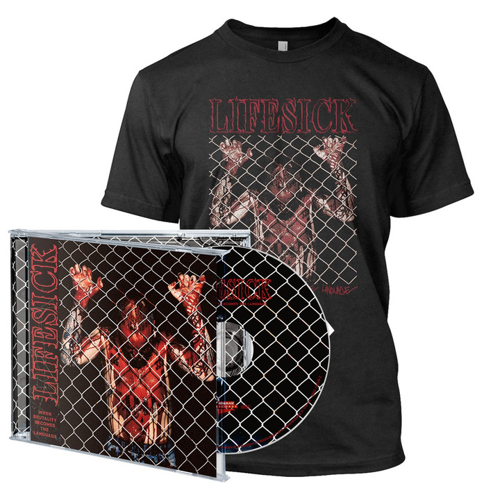 Lifesick 'When Brutality Becomes the Language' CD Jewel Case & T-Shirt Bundle