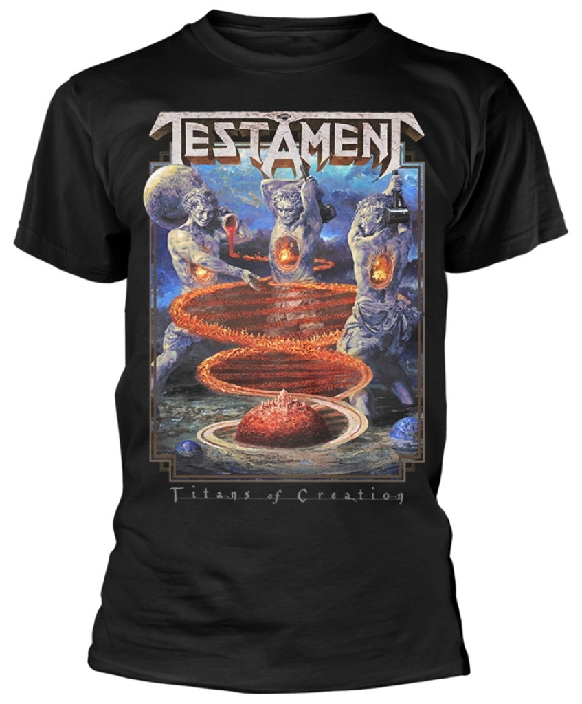 T-shirt Testament 'Band Writing' Noir - 100% Coton, Coupe Regular, Tailles Du S Au 5XL, Fabriqué Aux USA