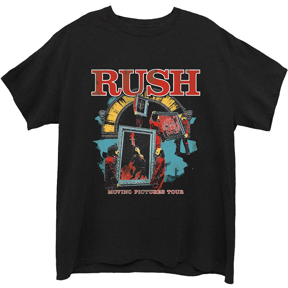 T-shirt Vintage Rush Moving Pictures - Homme Taille S - Noir - Réimpression Années 90/80 - Occasion TB