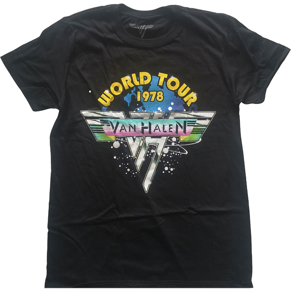 T-shirt Van Halen World Tour 78 - Hommage Rock En Coton Noir, Coupe Classique - 6