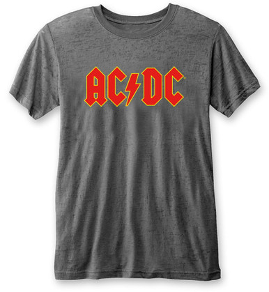 AC/DC 'Logo' (Grey) Burnout T-Shirt