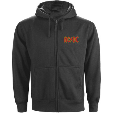 AC/DC 'Logo' (Grey) Zip Up Hoodie | Eyesore Merch