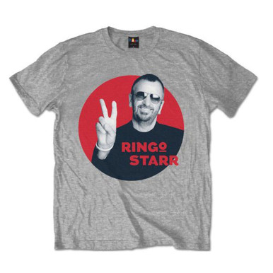 Ringo Starr 'Peace Red Circle' (Grey) T-Shirt | Eyesore Merch