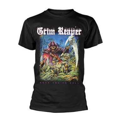 Grim Reaper 'Rock You To Hell' (Black) T-Shirt | Eyesore Merch