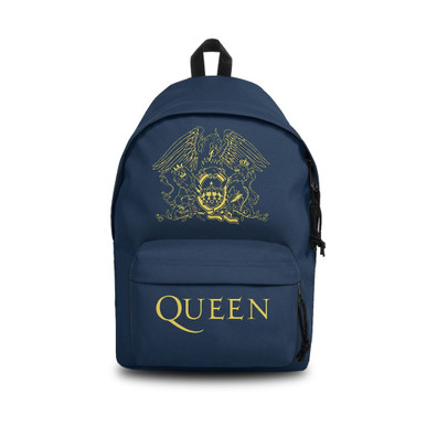 ROCKSAX Queen Backpack - 45cm Height, 30cm Width, 15cm Depth, Black With Crest Design