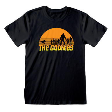 The Goonies T-Shirt Ufficiale Uomo - Maglia In Cotone Con Silhouette Tramonto - Taglia L