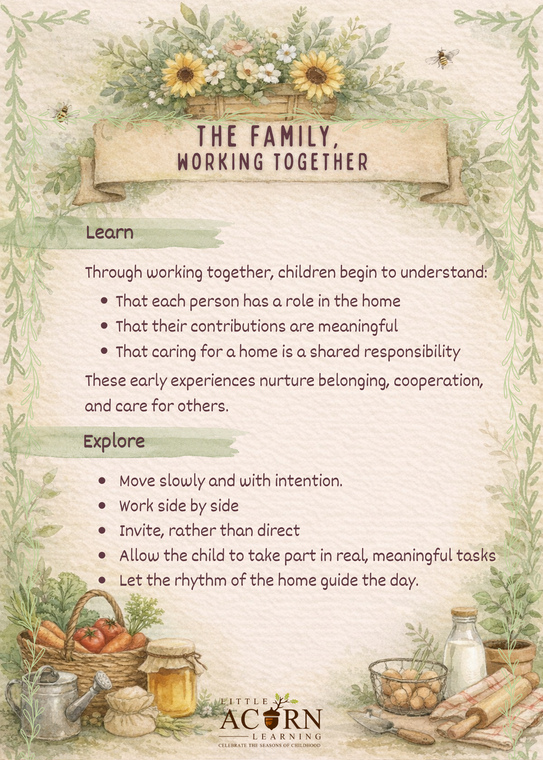 The Family, Working Together Learning Cards