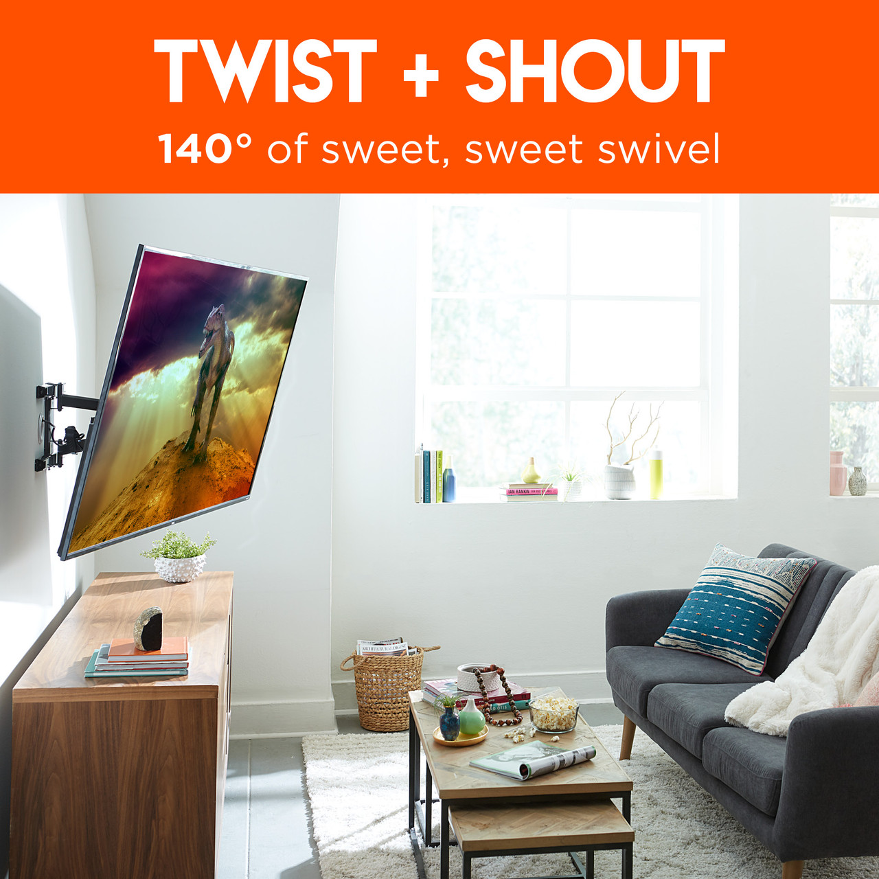 Full Motion TV Wall Mount for 43"-82" Flat Screen TVs - Thumbnail 4