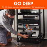 Shelves are plenty deep to fit your networking gear