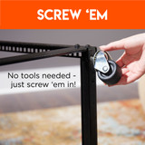 Easy to screw caster kit requiring no tools