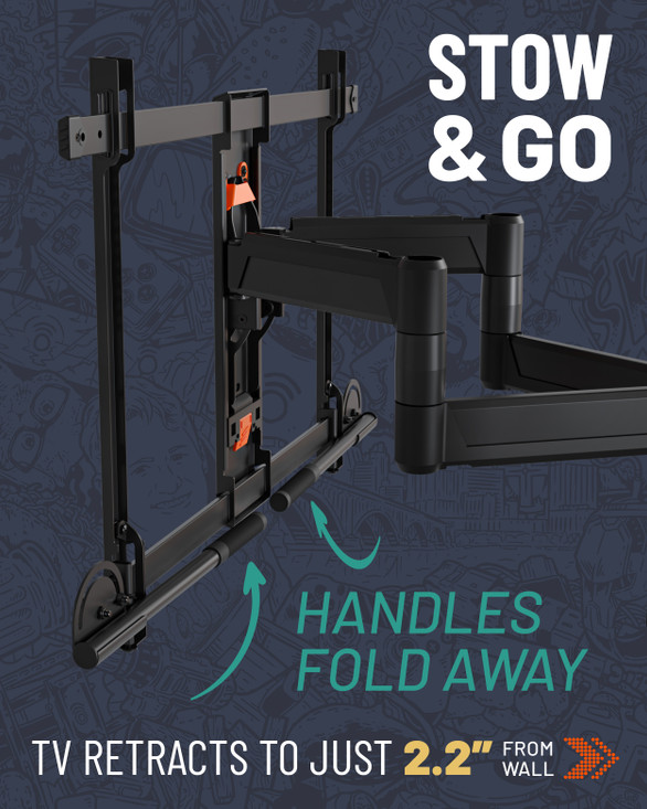 ECHOGEAR XL Full Motion TV Wall Mount Kit with Adjustment Handles ...