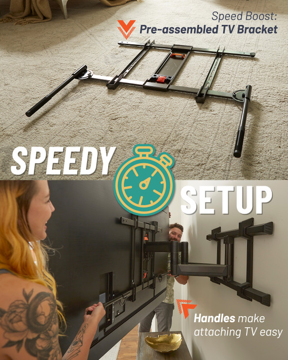 ECHOGEAR XL Full Motion TV Wall Mount Kit with Adjustment Handles ...