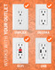 White On-Wall Surge Protector With 6 Pivoting Outlets - ECHO-ASW61