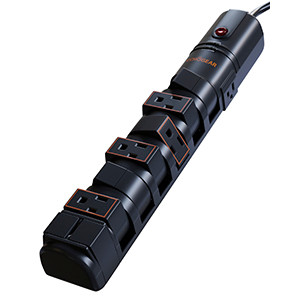 Black Rotating Plug Surge Protection Power Strip - ECHO-AST81