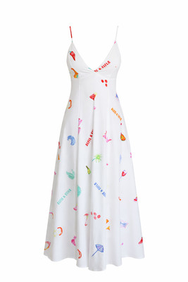 Alfie & Eifla - Cocktail Hour Tie Back Maxi Dress - White Linen