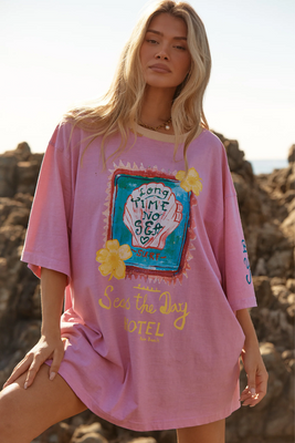 Sabbi - The Very Oversized Seas The Day Hotel Tee - Musk Pink