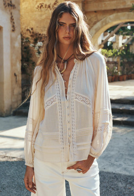 Spell - Hera Lace Blouse - Macadamia