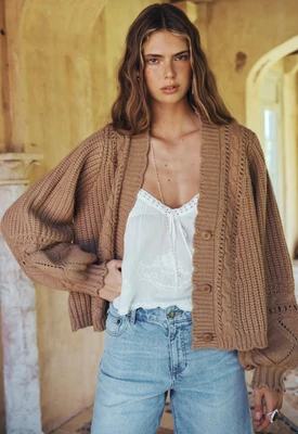 Spell - Mulberry Knit Cardigan - Toasted Almond
