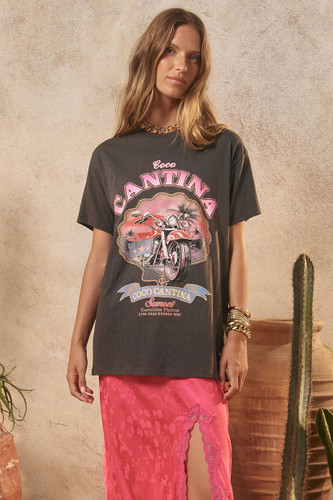 Spell - Coco Cantina Biker Tee - Charcoal