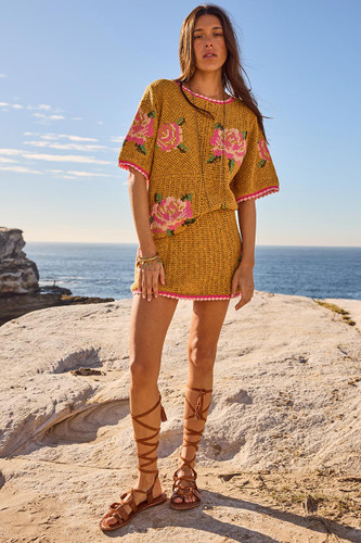 SPELL - Coastal Granny Mini Skirt - Mustard