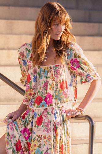 Spell - Valley of the Dolls Short Sleeve Blouse - Opal