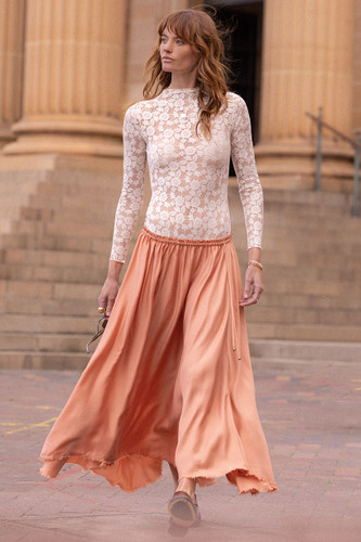 Spell - Poison Peach Maxi Skirt - Rose