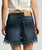 One Teaspoon - Grunge Goddess Outlaws Low Waist Mid Length Denim Shorts - Indigo