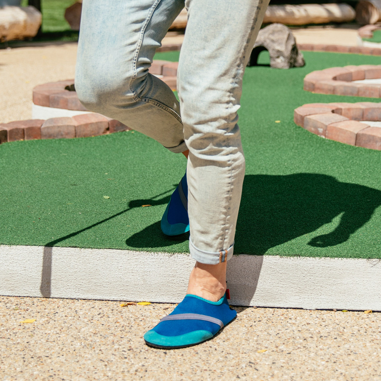 Pantalon multipoches avec ceinture élastique + cordons - Bleu - Homme